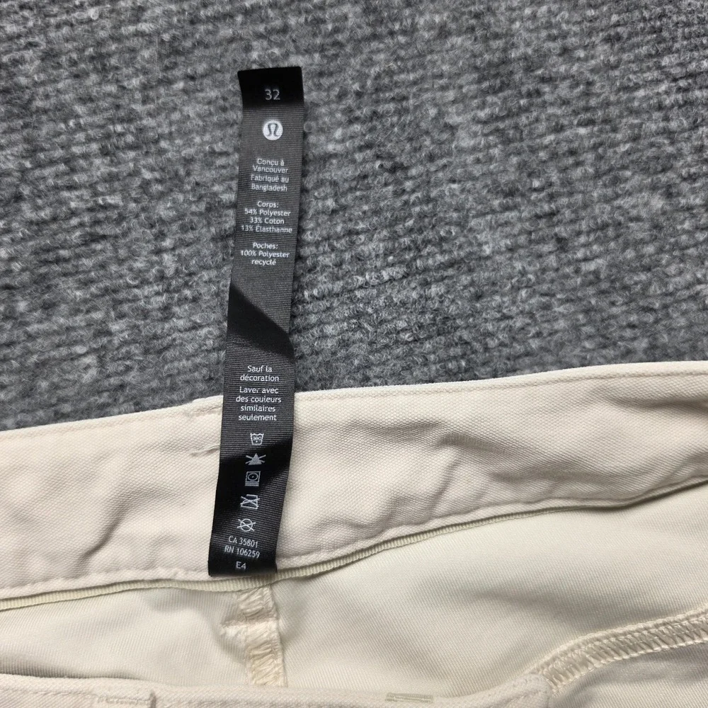 Lululemon Mens ABC Pant 5 Pocket Slim Performance Stretch Pants Khaki Size 32x33